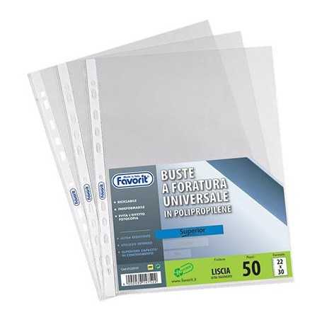 Buste in Plastica Universali FAVORIT - LINEAR Liscia 50pz