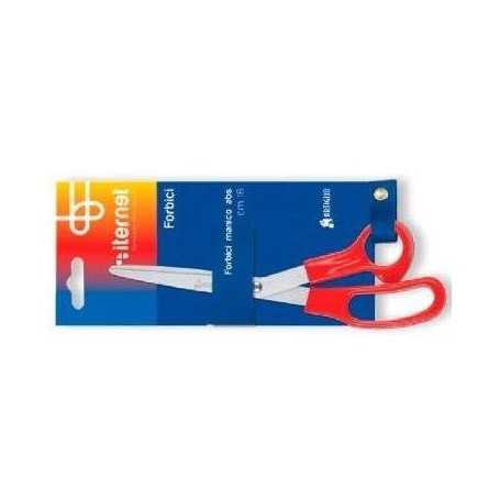 Forbice in acciaio 18 cm con manico in ABS rosso