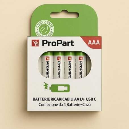 Batterie AAA Ricaricabili USB‑C 1.5V 356mAh – Confezione da 4