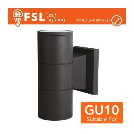 Applique portalampada 2 vie, GU10  IP54 - NERO