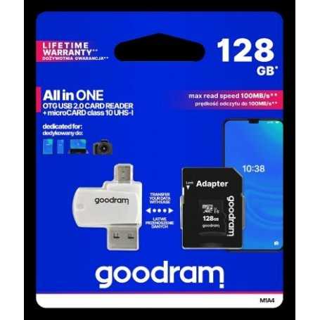 GoodRAM microSD 128GB class 10 + adpter + card reader - blister - M1A4-1280R12