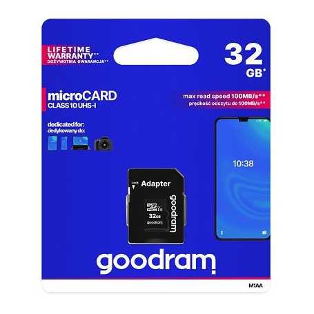 GoodRAM microSD 32GB class 10 UHS I + adapter - retail blister - M1AA-0320R12