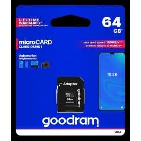 GoodRAM microSD 64GB class 10 UHS I + adapter - retail blister - M1AA-0640R12