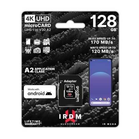 GoodRAM microSD IRDM 128GB UHS I U3 A2 + adapter - IR-M2AA-1280R12