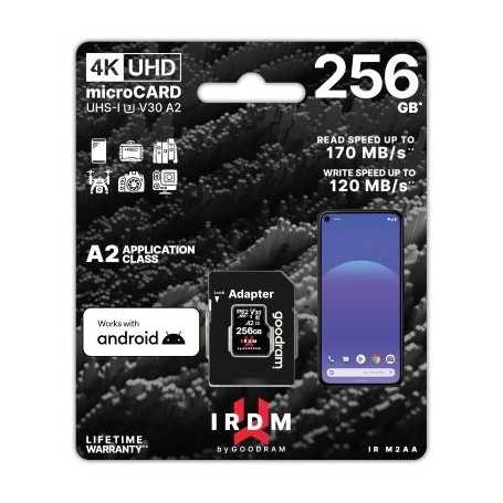 GoodRAM microSD IRDM 256GB UHS I U3 A2 + adapter - IR-M2AA-2560R12