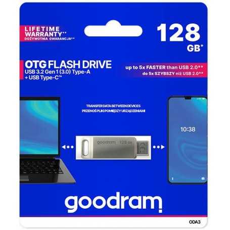 GoodRAM DUALDRIVE OTG 128GB USB 3.2 + type C - ODA3-1280S0R11
