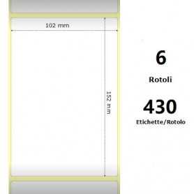 White 102x152mm, 430 Et/Rotolo Z-2000D 4x6x1 Core,circonferenza 106mm