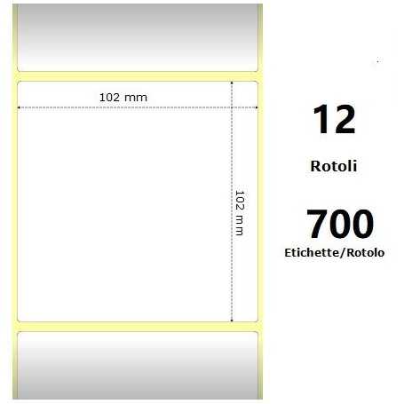 Yellow 102x102mm,700 Et/Rotolo Z-4000D, 4x4x1 Core, 12 Rolls