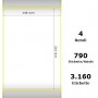 White 148x210mm,790 Et/Rotolo Z-1000D,5.8x8.3x3Core, 4 Rolls