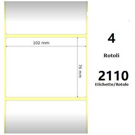 White 102x76mm,2110 Et/Rotolo Z-1000D, 4x3x3 Core ,4 Rolls