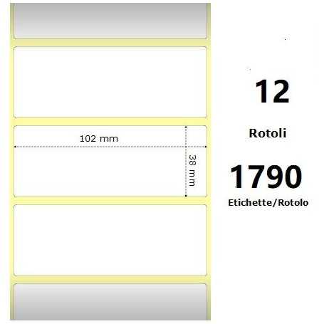 White 102x38mm,1790 Et/Rotolo Z-2000D, 4x1.5x1Core,circonferenza 111mm
