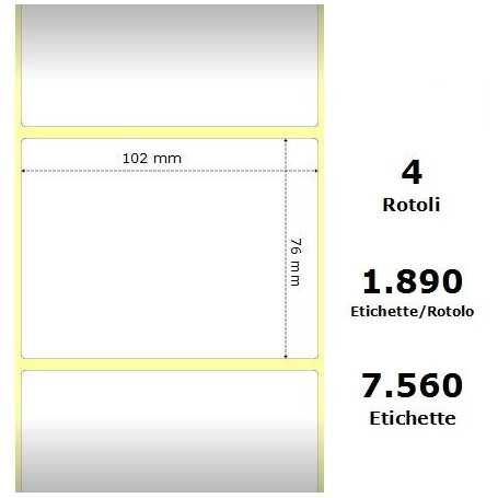 White 102x76mm,1890 Et/Rotolo Z-2000D, 4x3x3 Core,circonferenza 174mm