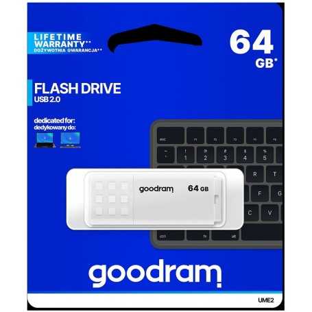 GoodRAM Pendrive 64GB UME2 white USB 2.0 - retail blister - UME2-0640W0R11