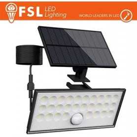Faro da esterno solare con sensore di movimento 60W (6 led) - Nero Staccabile