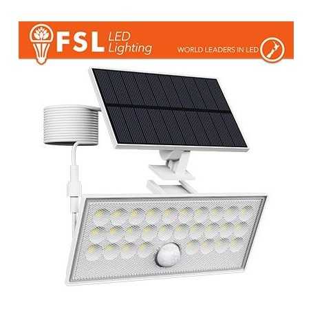 Faro da esterno solare con sensore di movimento 60W (6 led) - Bianco Staccabile