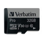 MEMORY CARD MICRO SD/TRANSFLASH PRO 32GB VERBATIM CLASSE 10 U3 V30 47041