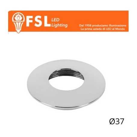 VEGA - Cover Curva per Punto Luce LED – Ø37 – Cromo