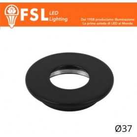 VEGA - Cover Piatta per Punto Luce LED – Ø37 – Nero