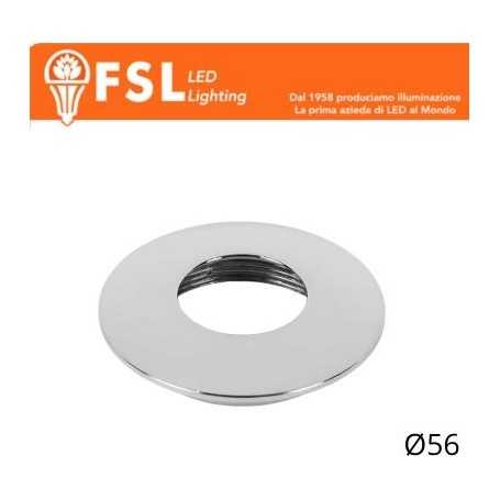 VEGA - Cover Curva per Punto Luce LED – Ø56 – Cromo