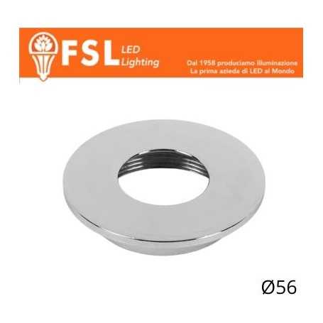 VEGA - Cover Piatta per Punto Luce LED – Ø56 – Cromo