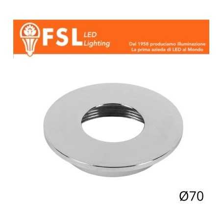 VEGA - Cover Piatta per Punto Luce LED – Ø70 – Cromo