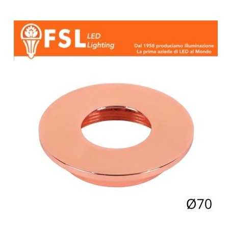 VEGA - Cover Piatta per Punto Luce LED – Ø70 – Oro Rosa