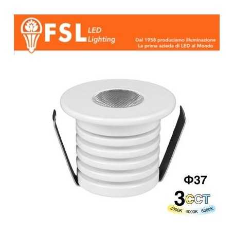 VEGA - Punto luce LED Spotlight  – 1W 3CCT – 37*37mm – IP20 - Driver Eaglerise