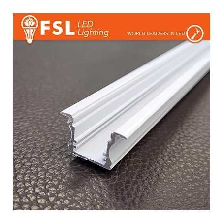 BARRA  ALLUMINIO 6063 - Incasso- 2m BIANCA 2000*25(17.3(12.3))*15.42