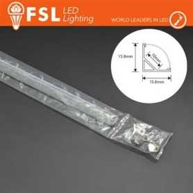 KIT PROFILO ALLUMINIO 6063 - ANGOLARE- SILVER Certificato 36w/m 2m -10*15,8*15,8