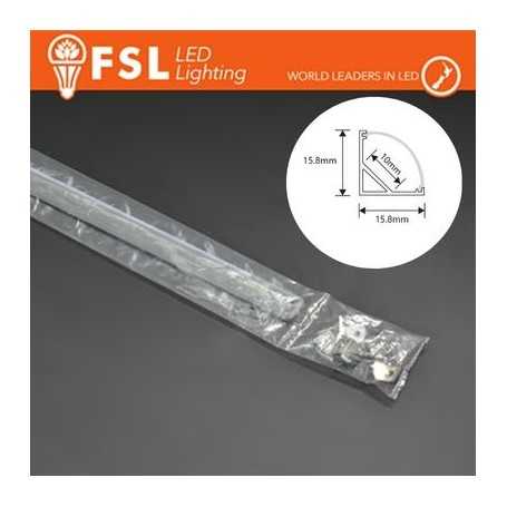 KIT PROFILO ALLUMINIO 6063 - ANGOLARE- SILVER Certificato 36w/m 2m -10*15,8*15,8