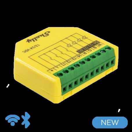 Shelly Plus RGBW PM - Controller Strisce LED WiFI/BT 12-24DC RGBW + PM