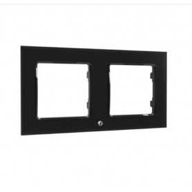 Shelly Wall Frame 2 - Placca da parete nera doppia compatibile Legrand