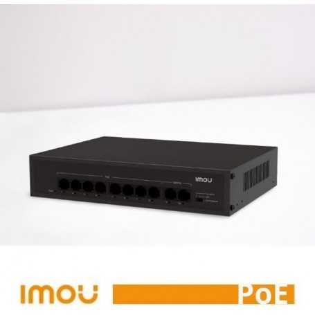 Imou Switch PoE Unmanaged SF110P 8 Porte 10/100 Mbps con 2 Uplink – 65W