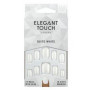Elegant Touch Polished Colour 24 Nails With Glue Squoval Quite White