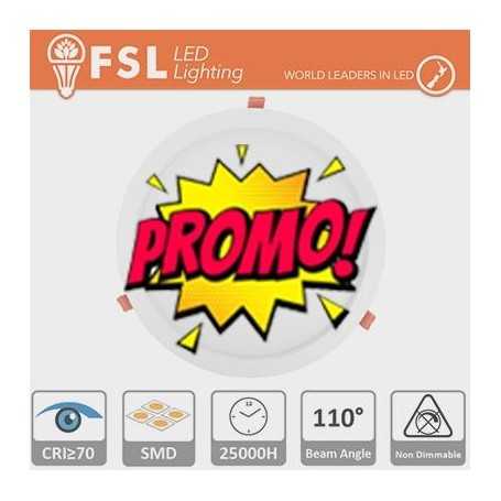 Downlight LED IP20 24W 6500K 2000LM 110° FORO:285mm