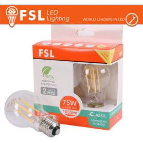 Lampada Filamento  A60  8.5W 3000K E27 - Confezione 2PACK