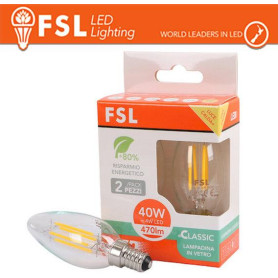 Lampada Filamento Olive  C35  4W 3000K E14 - Confezione 2PACK