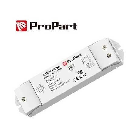Amplificatore LED 1 Canale - 15A, 12–24V DC