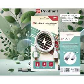 Cavo Carica e Dati Tipo-C 2.4 A. Lunghezza 1 metro Bianco