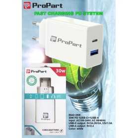 Carica Batterie 30 Watt PD USB A + Type C