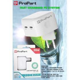 Caricabatteria 36 Watt 2 Prese USB-C Modello E685-36W