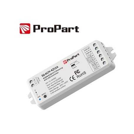Ricevitore DIM RF LED - 4 Canali, 3A/12A, 12-24VDC