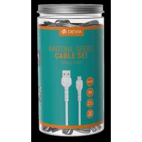 30 Cavi bulk in Barattolo V2 Micro-Usb 5V 2.1A Bianchi