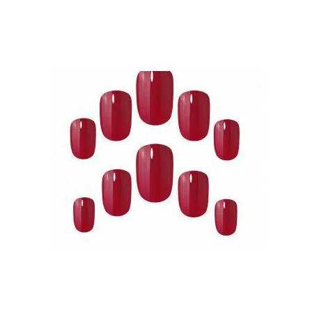 Elegant Touch Polished Colour 24 Nails With Glue Squoval Rich Red