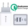 DEVIA Caricabatteria Rapido QC3.0 30W 2 USB +1 Tipo C Bianco