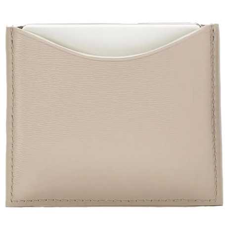 La Bouche Rouge Beige Leather Compact Case