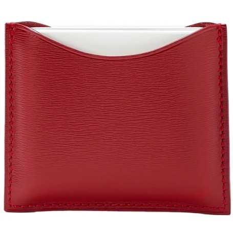 La Bouche Rouge Red Leather Compact Case