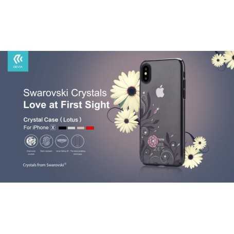 Cover Swarovski Crystal Petunia per iPhone X Nera