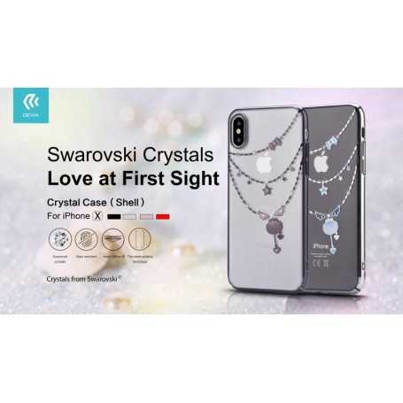 Cover Swarovski Crystal Shell per iPhone X Nera