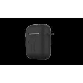 Custodia protettiva Nera in silicone per AirPods con gancio